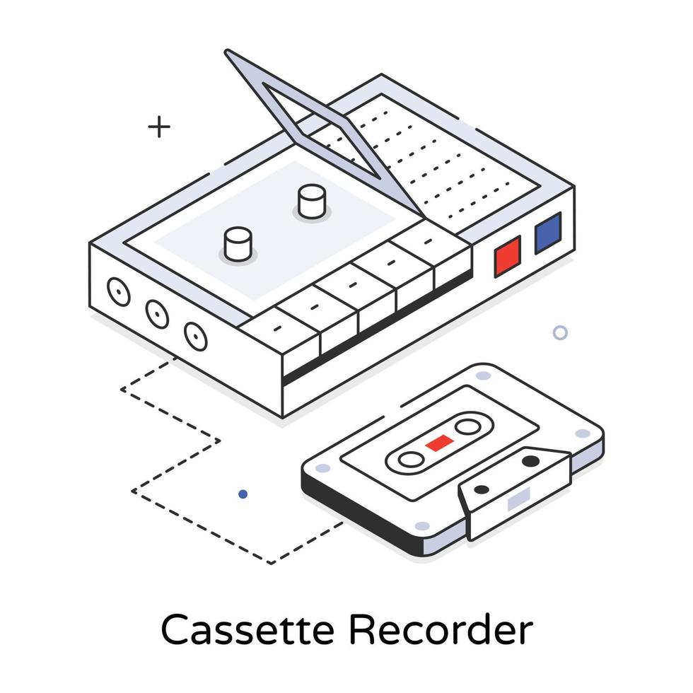 Trendy Cassette Recorder 20613522 Vector Art at Vecteezy
