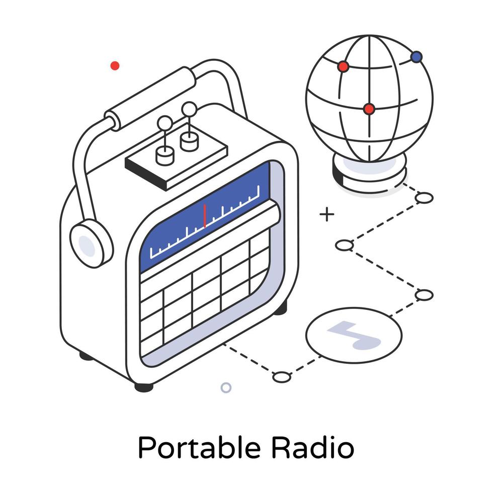 Trendy Portable Radio vector