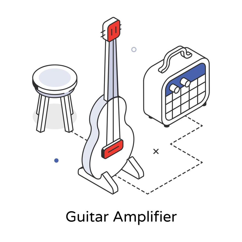 Trendy Guitar Amplifier vector