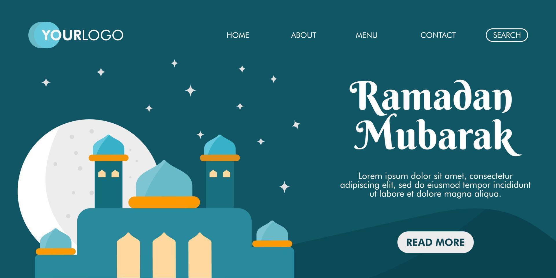 Free Vector ramadan kareem landing page