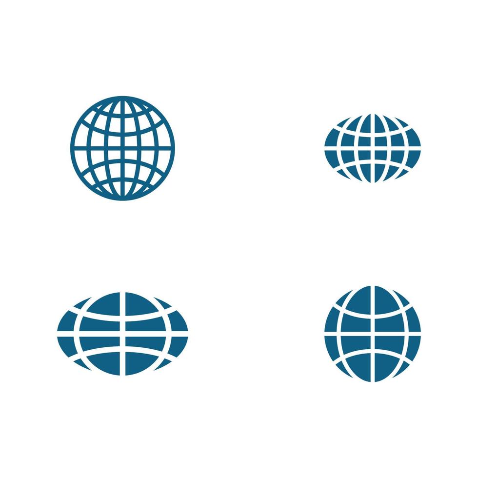 plantilla de logotipo de mundo de alambre vector