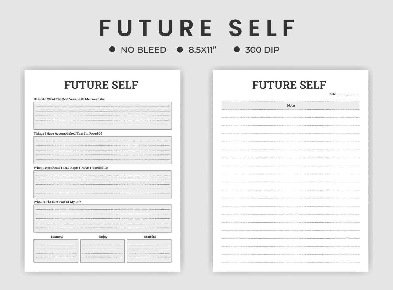 Future self-planner template vector