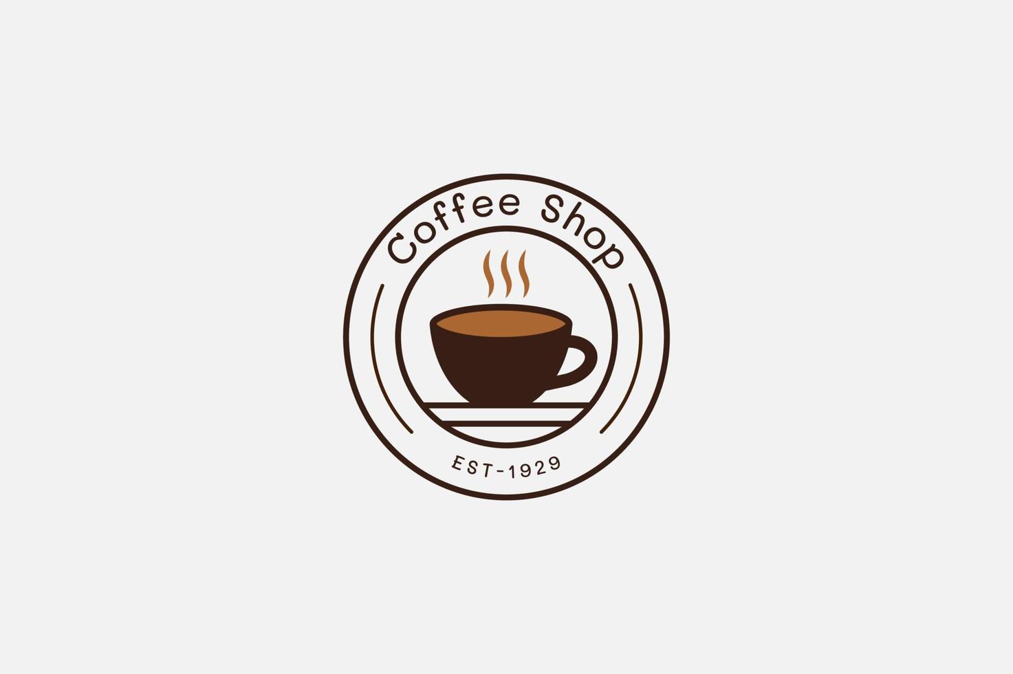 Hot Coffee Vintage Logo Template. Best Coffee Shop Logo Design Template Vector Abstract Coffee Logo For Branding A Coffee Shop
