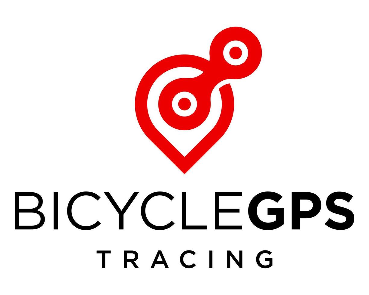 Bicycle chain and location icon sport industry logo design. vector