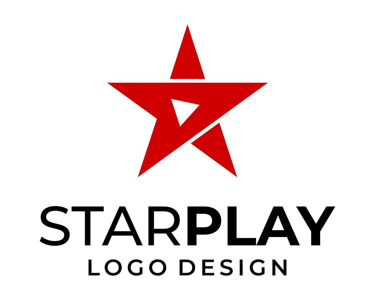 Star and video play icon logo design. vector