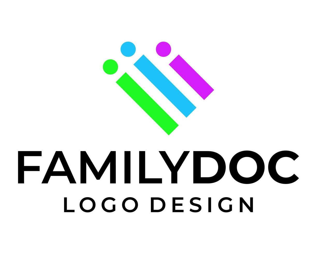 Document symbol and human family logo design. vector