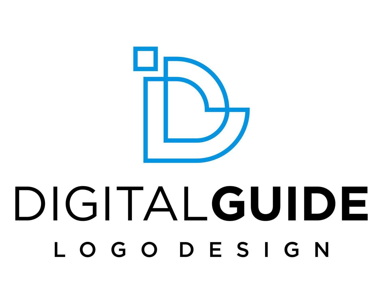 DG letter monogram technology digital logo design. vector
