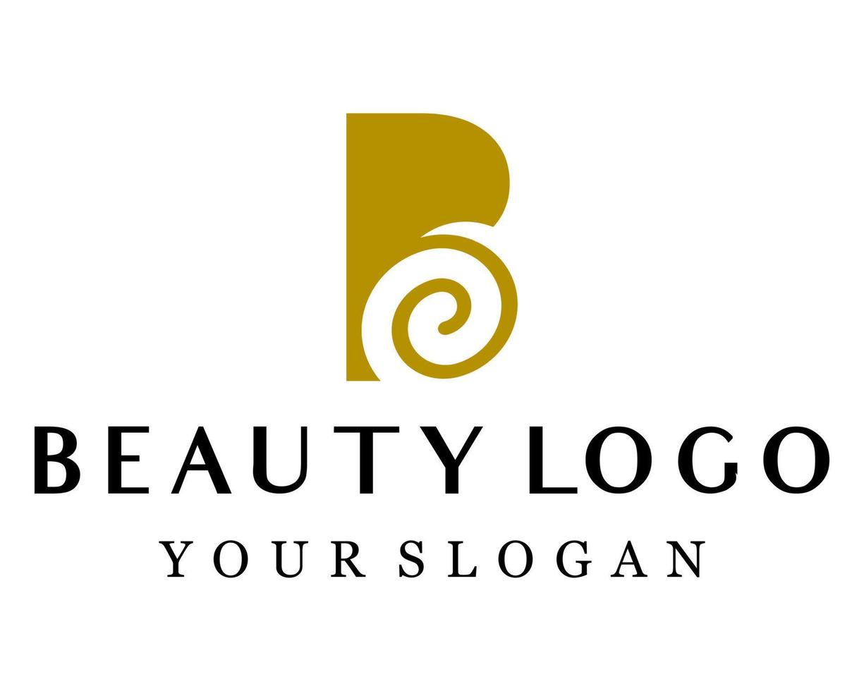 Letter B monogram beauty salon logo design. vector