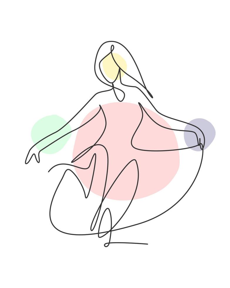 One continuous line drawing beauty woman feminine face abstract portrait print. Modern minimalism female silhouette art style concept. Dynamic single line draw graphic design vector illustration