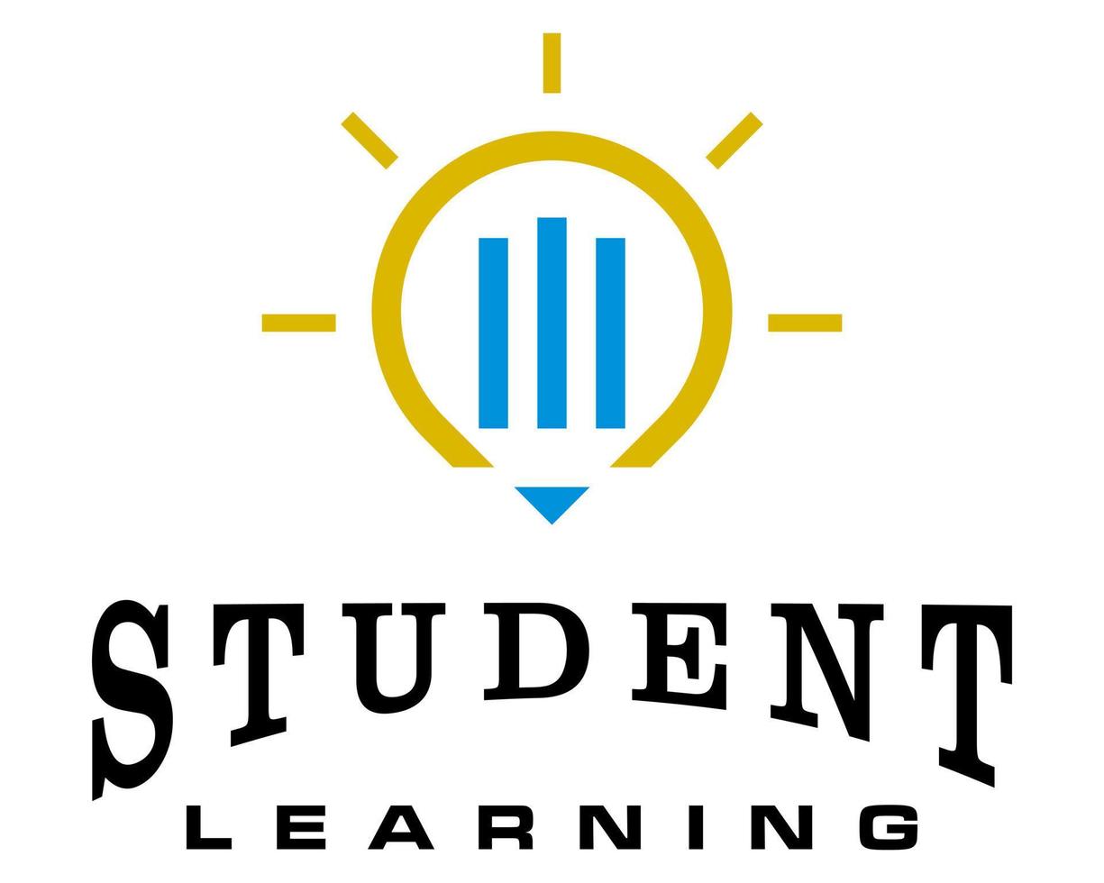 Pencil and lamp logo design for school or university. vector