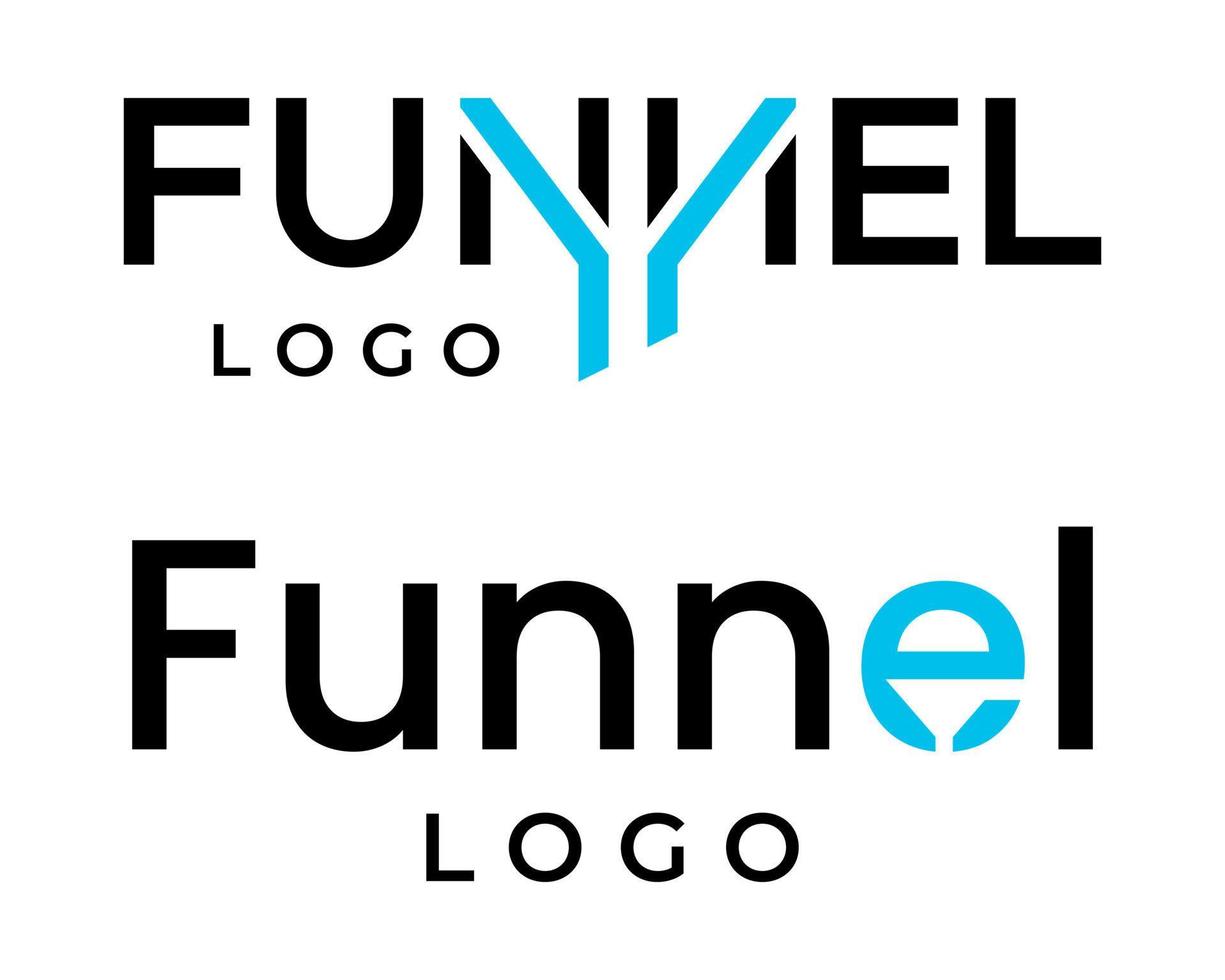 Funnel wordmark market accounting logo design. vector