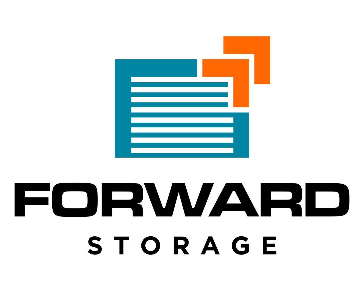 forward arrow icon and storage industry logo design. vector