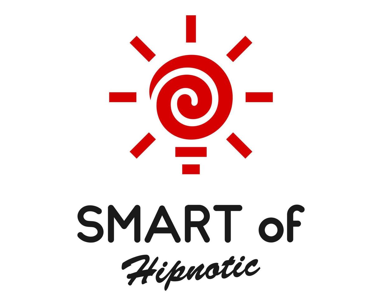 Smart lamp symbol and hypnotic logo design. vector