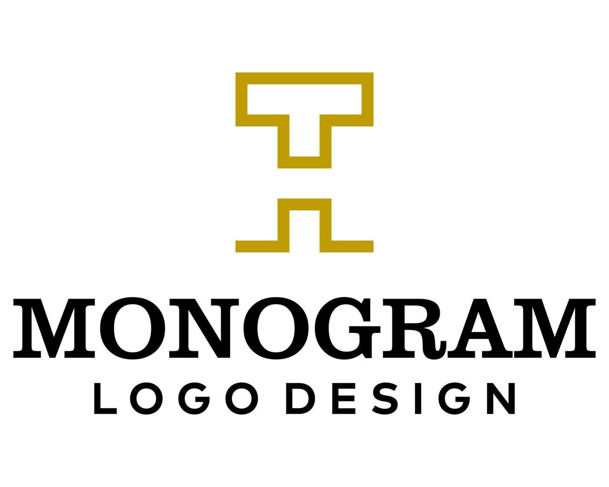 ht letra oro monograma geométrico logo diseño. vector