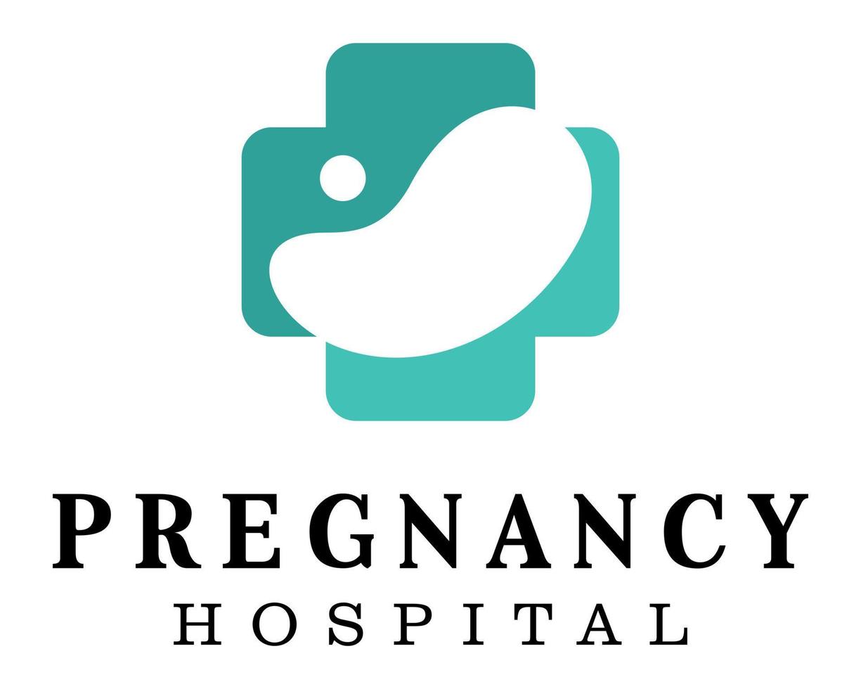 Geometric logo design for maternity hospital. vector