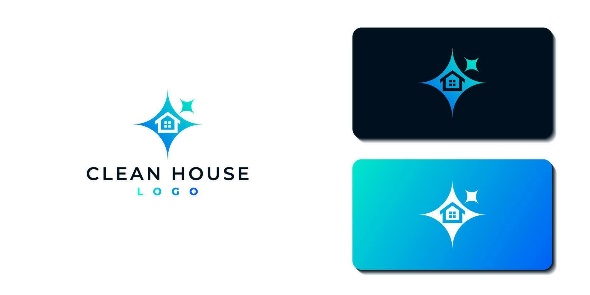 logo illustration template of Clean House vector