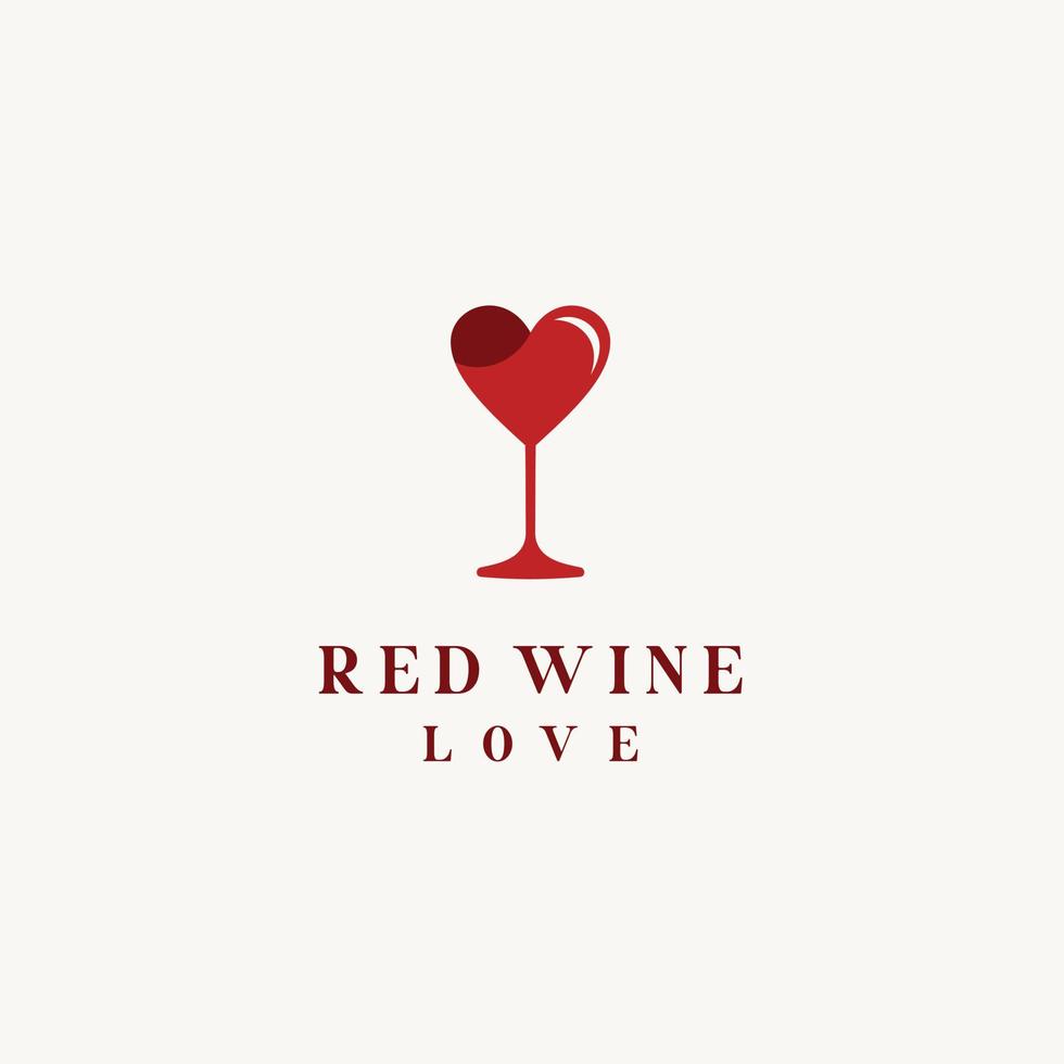 Wine glass with heart love for cafe bar logo design icon vector