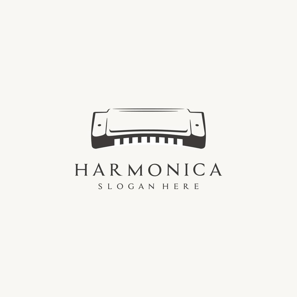 Harmonica wind instrument icon logo vecto vector