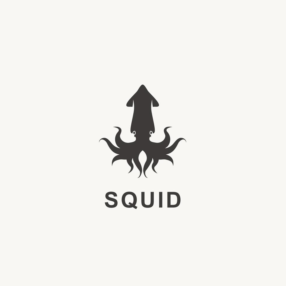 Squid silhouette logo icon vector illustration