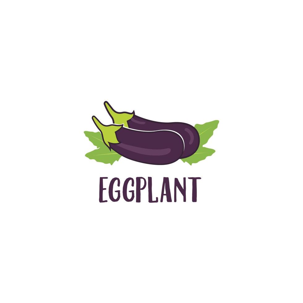 berenjena vegetal orgánico logo diseño vector icono