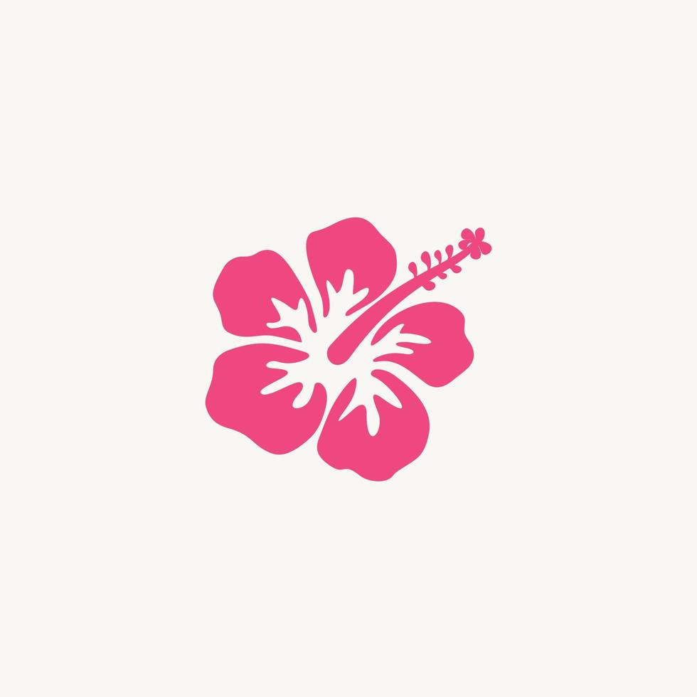 Hibiscus flower simple logo design icon vector on white background