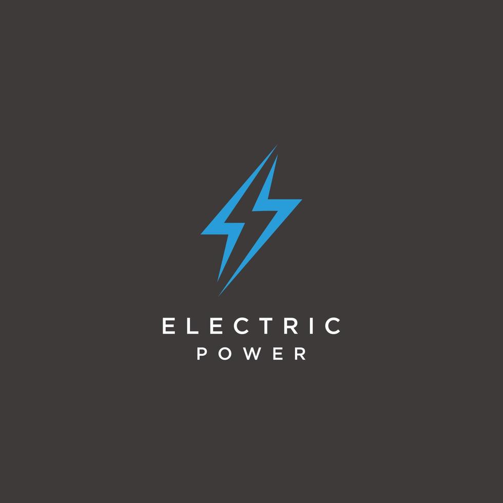 Electric energy lightning bolt fast logo design icon vector template