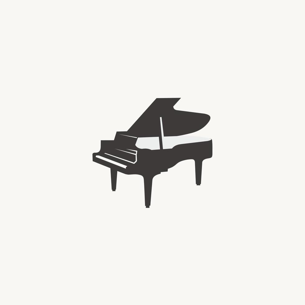 Grand piano logo design template design in line art style vector