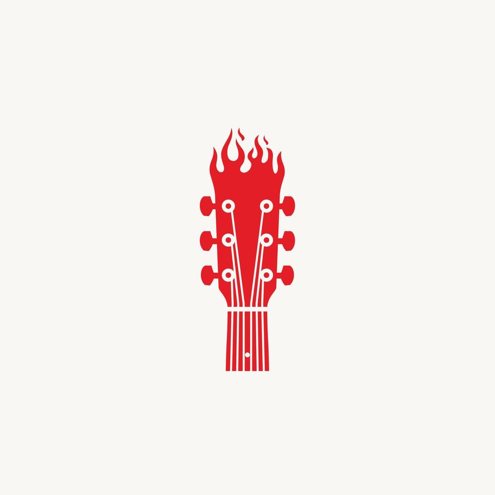 fuego fuego guitarra logo diseño icono vector inspiración