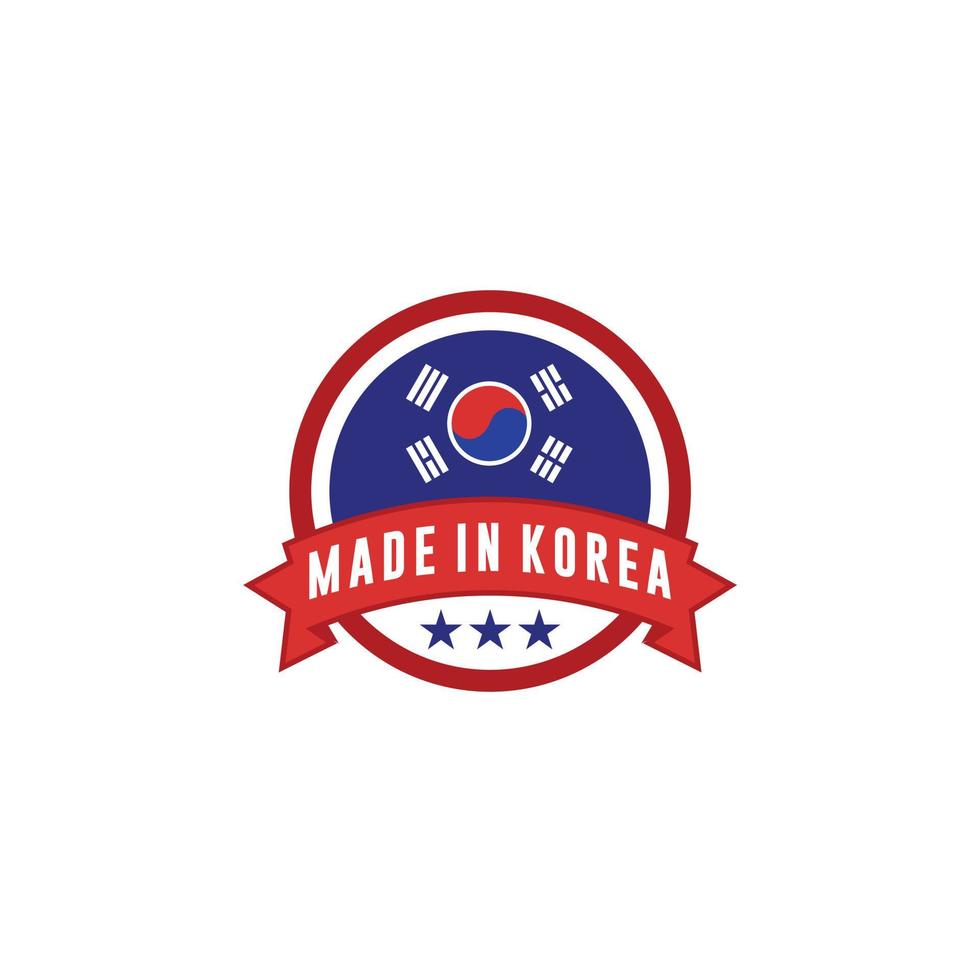 Made in Korea icon, flag circle vector icon illustration