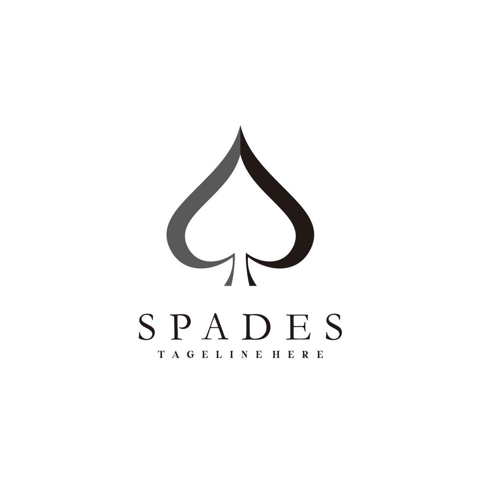 Black Peaks Spades Poker Blackjack Casino Minimalist Logo design vector