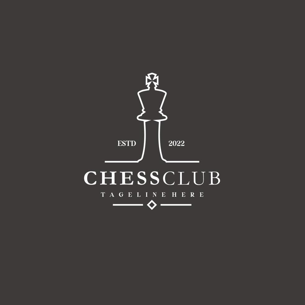 Chess King line art minimalist logo design ideas vector