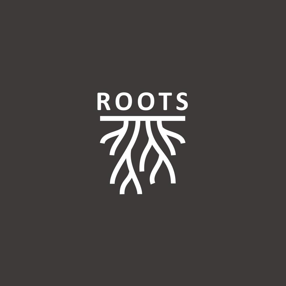 Abstract tree logo design, root logo design inspiration isolated on white background vector
