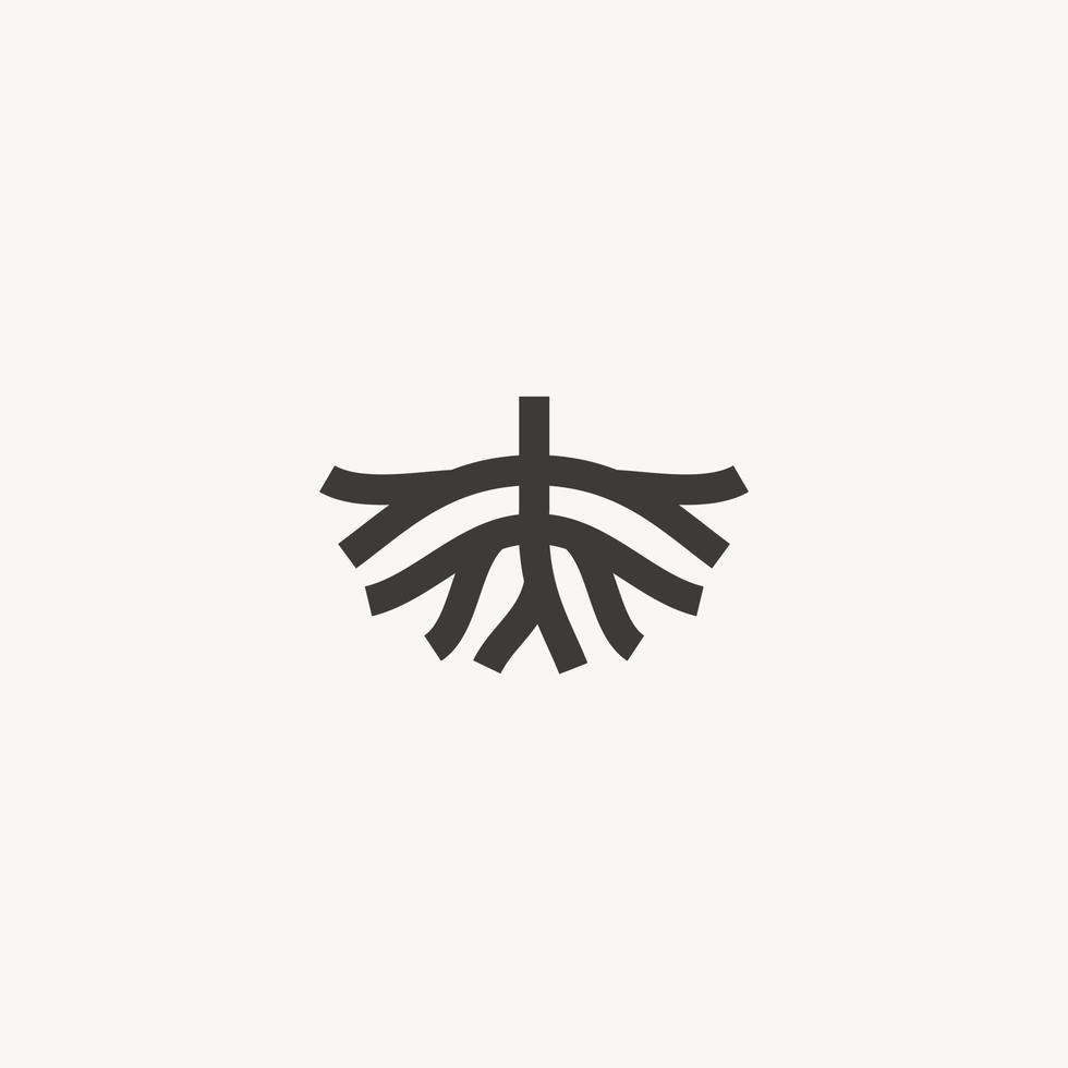 Abstract tree root simple logo design vector icon