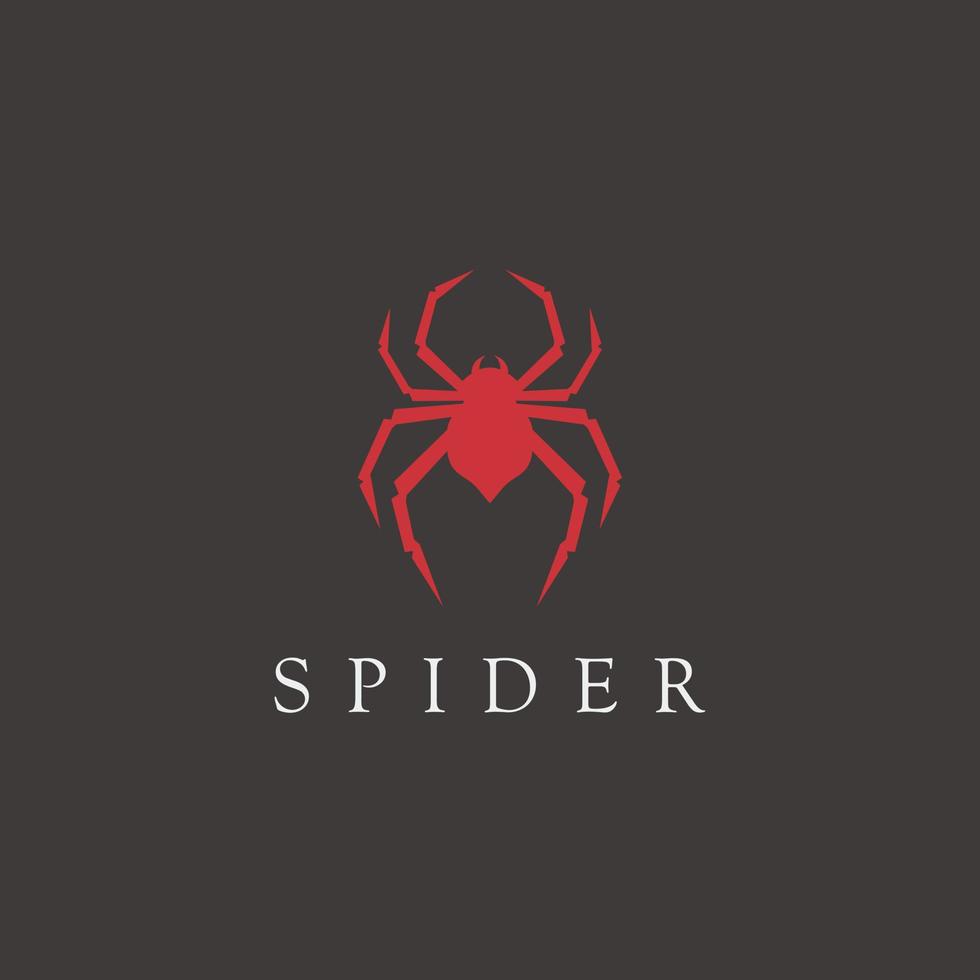 Spider Insect red logo design vector