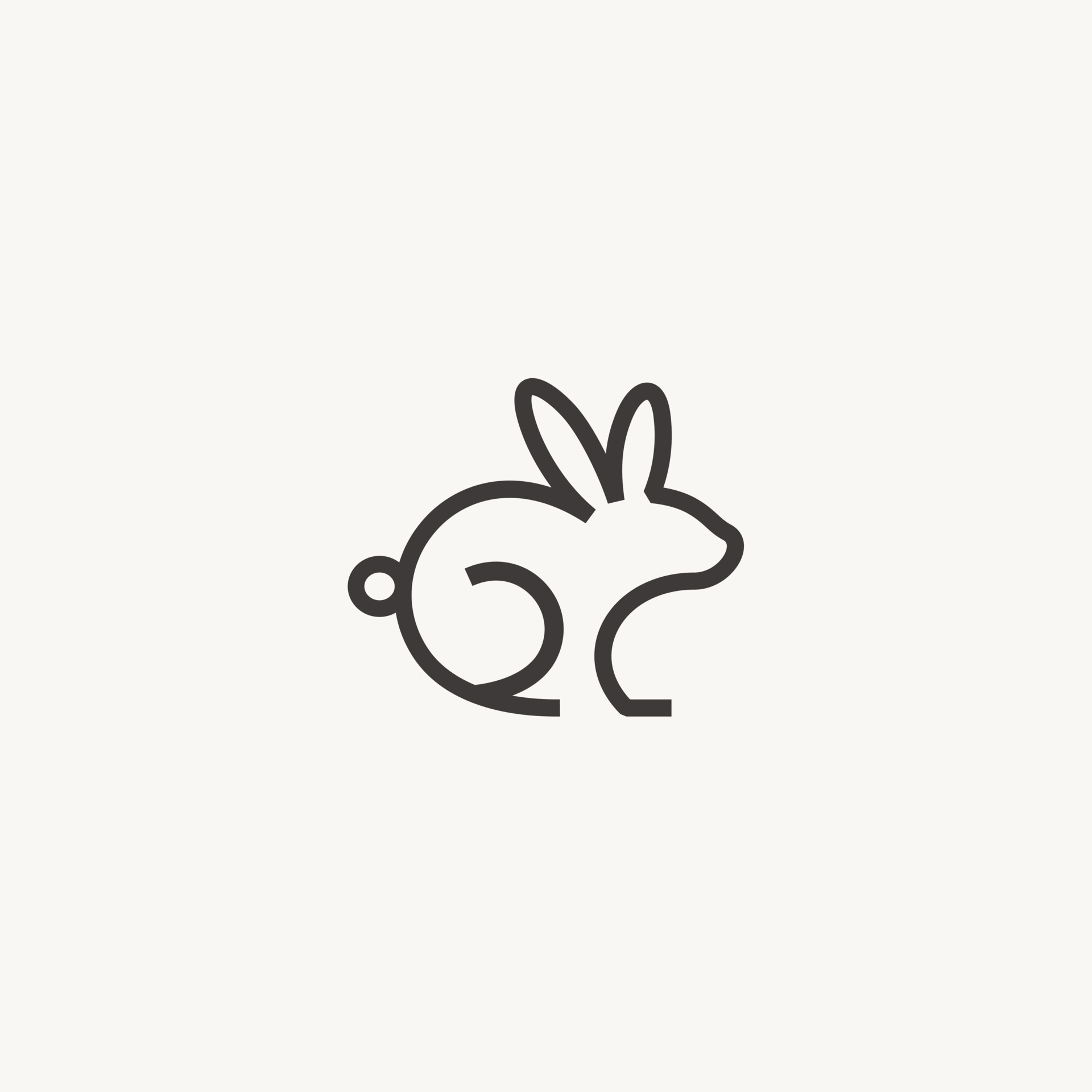 Rabbit bunny line art minimalist logo design icon vector 20615528
