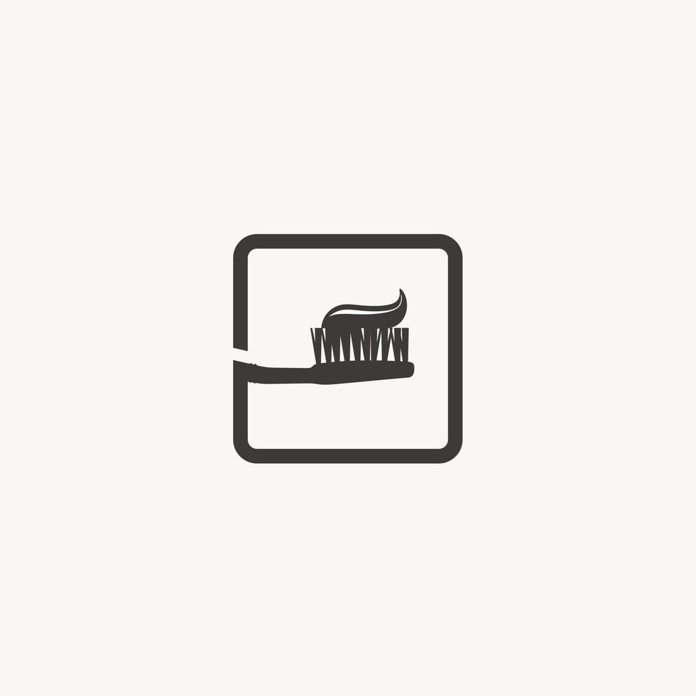 Toothbrush with toothpaste simple logo icon vector