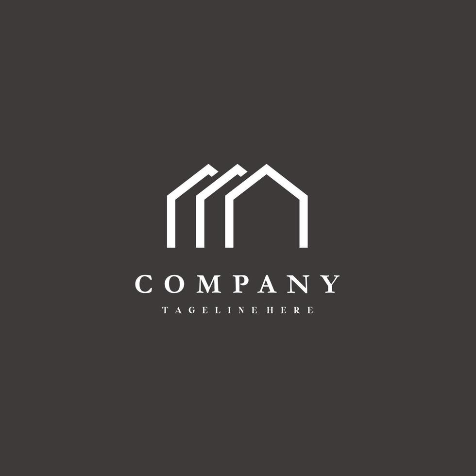 Real estate house building simple logo design vector