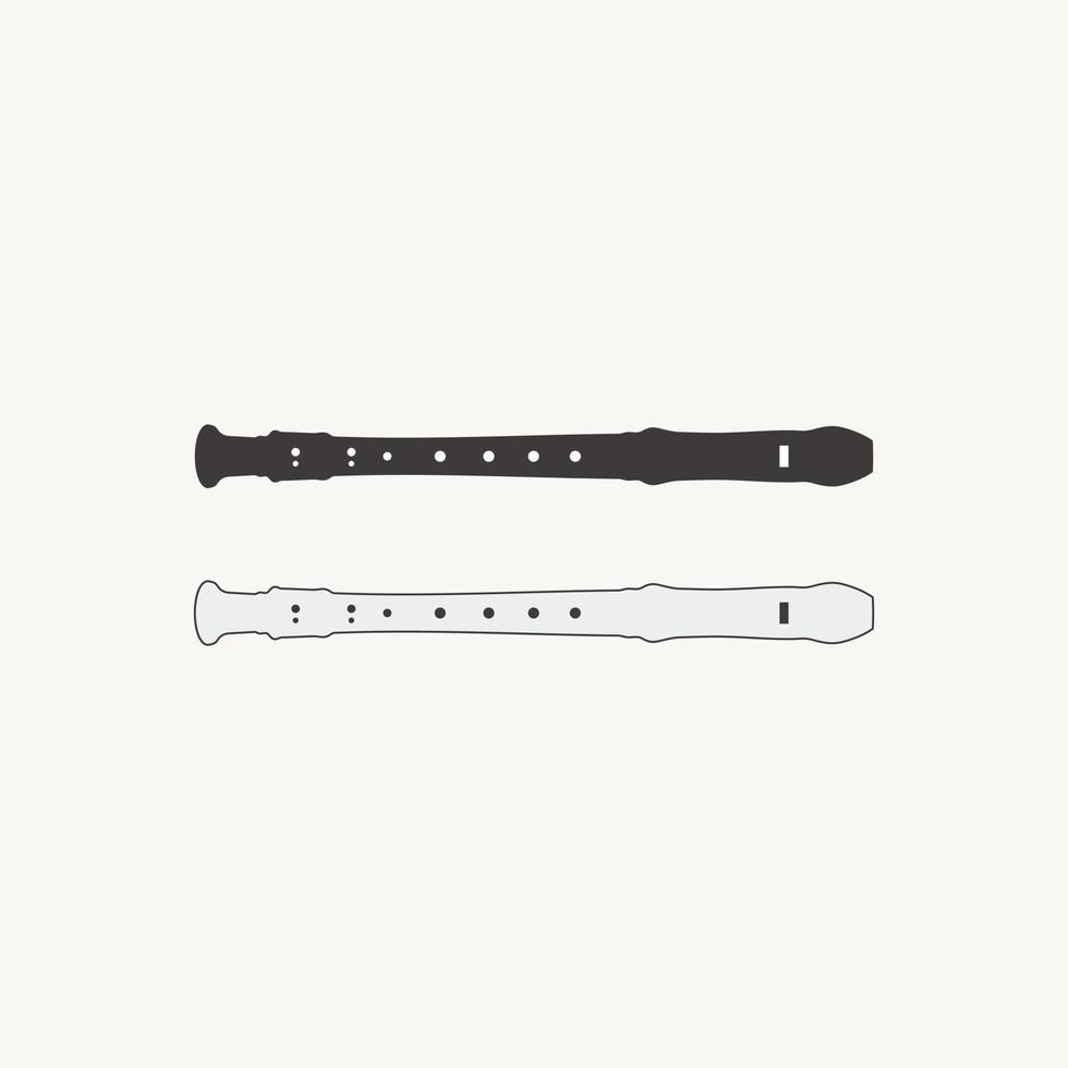 flauta instrumento música sencillo icono logo vector