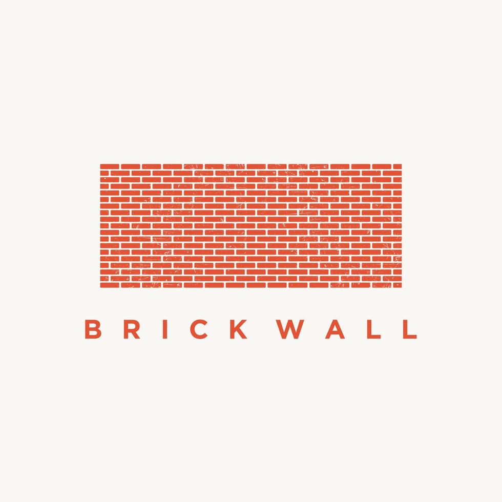 Brick wall rustic logo design icon vector illustration