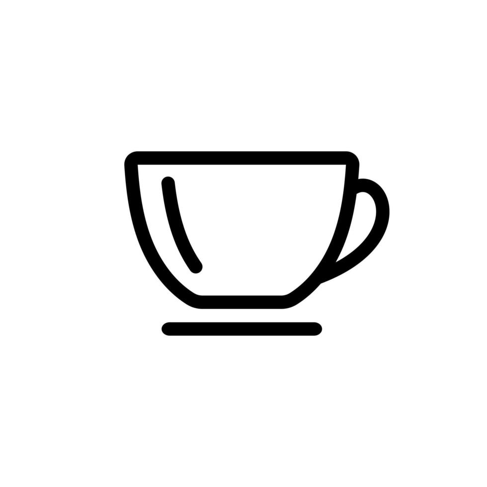 Cup and saucer icon. Outline symbol of coffee and fragrant cappuccino