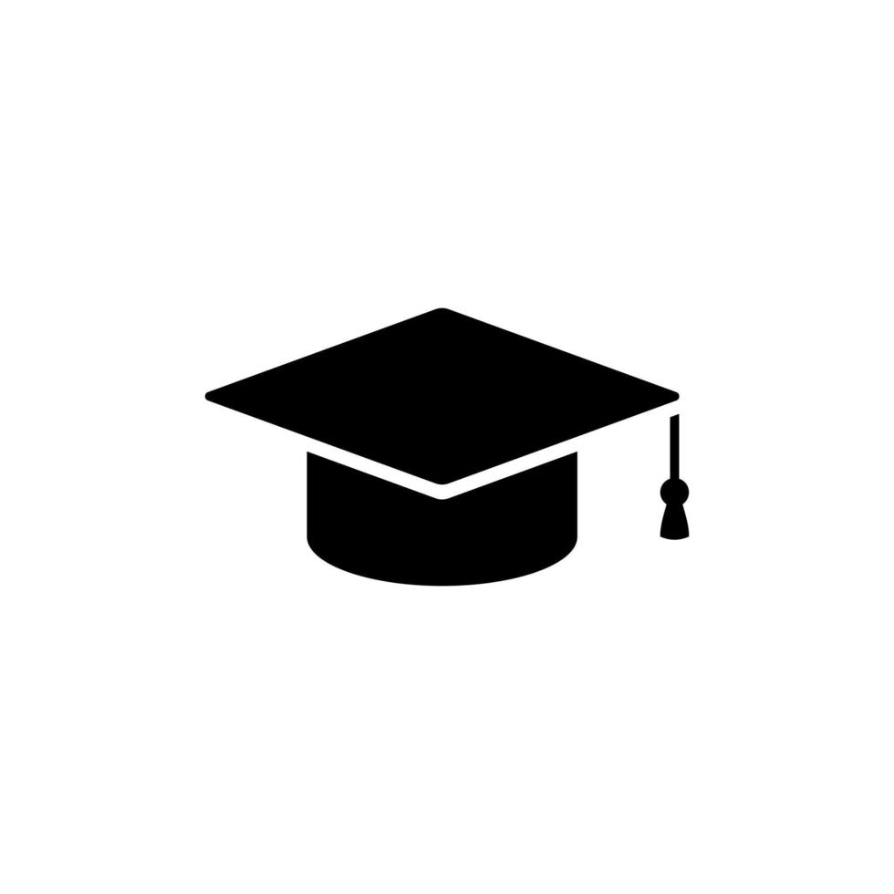 festivo graduado sombrero. ceremonial negro tocado para graduación colegio y Universidad con exitoso paso vector exámenes