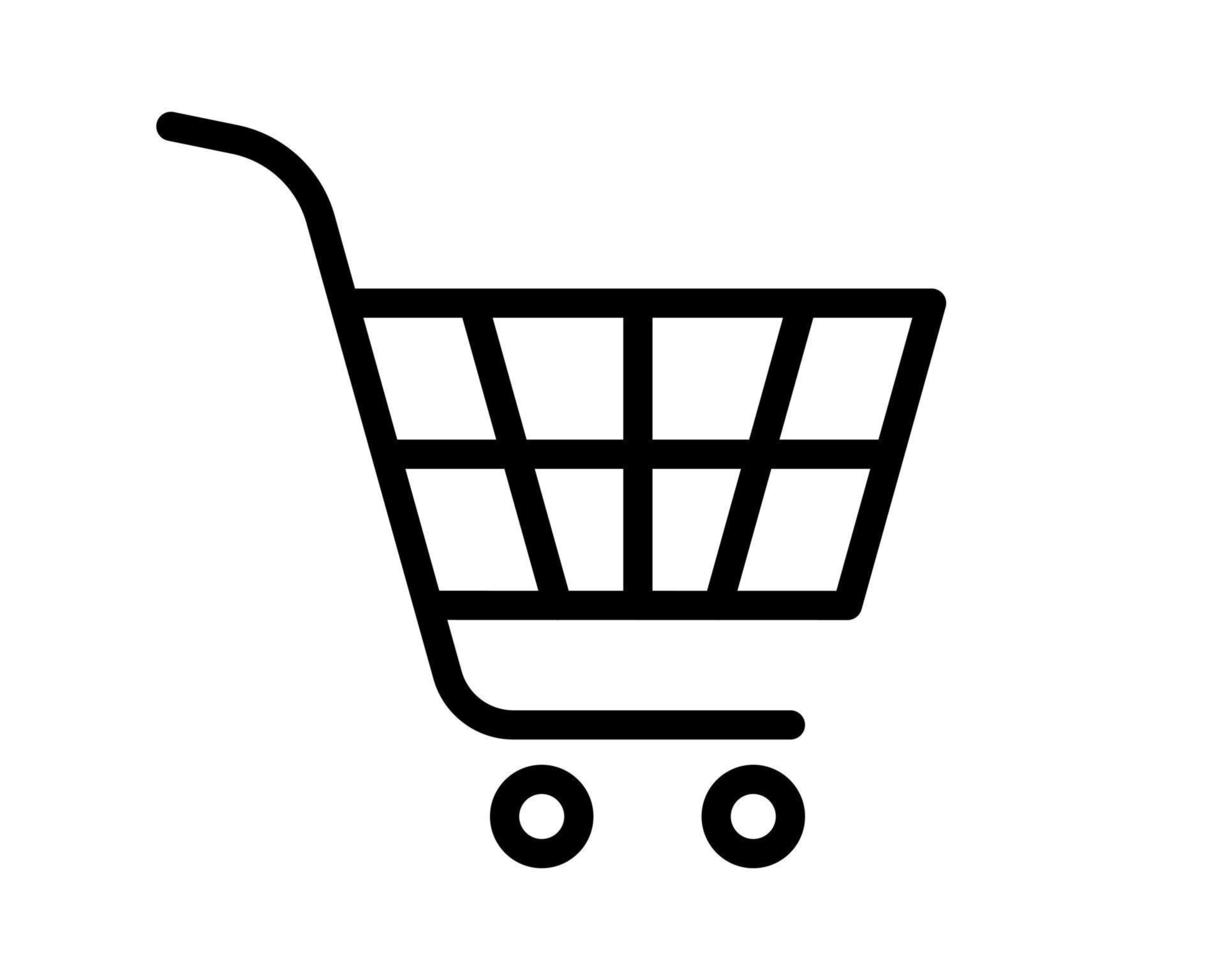 Shopping trolley icon. Business trade and retail purchase symbol with electronic orders and vector delivery