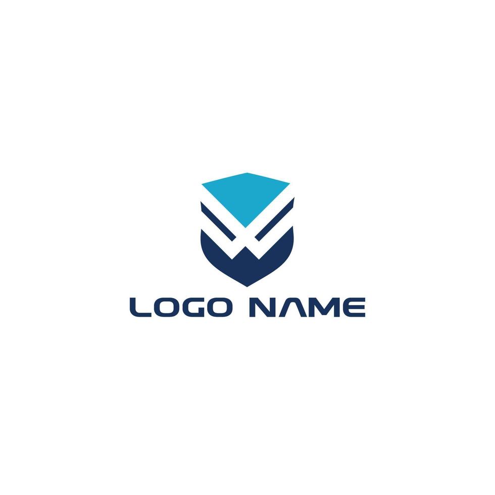 W Vector shield logo design concept