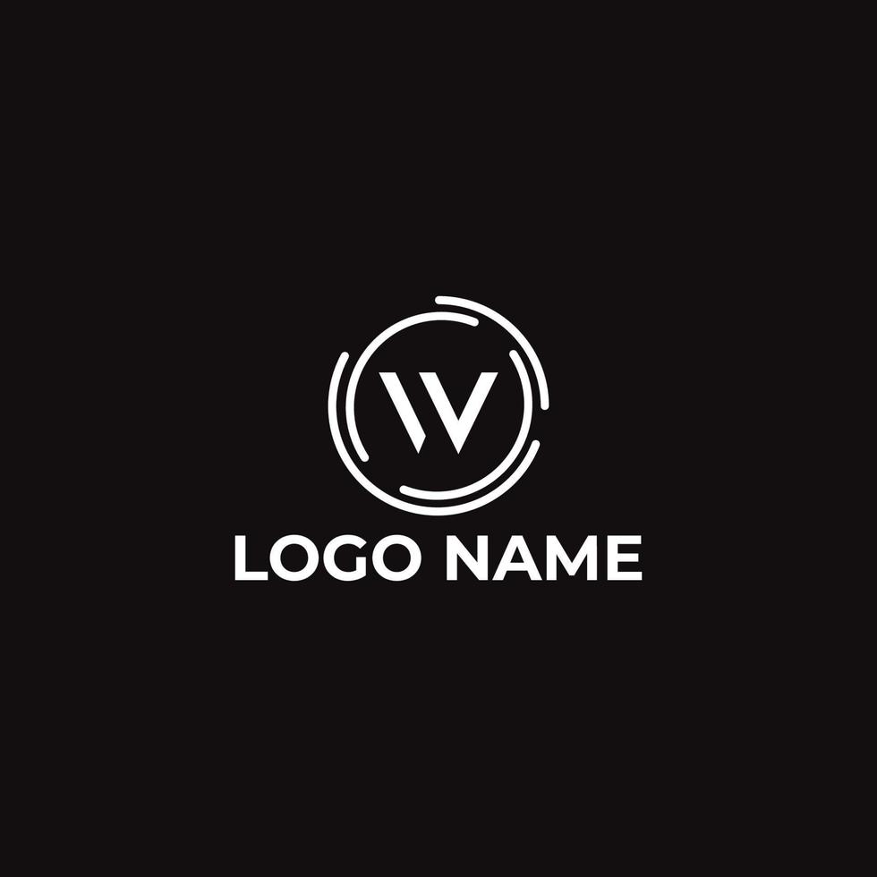 Vector initial letter W logo for business or media company