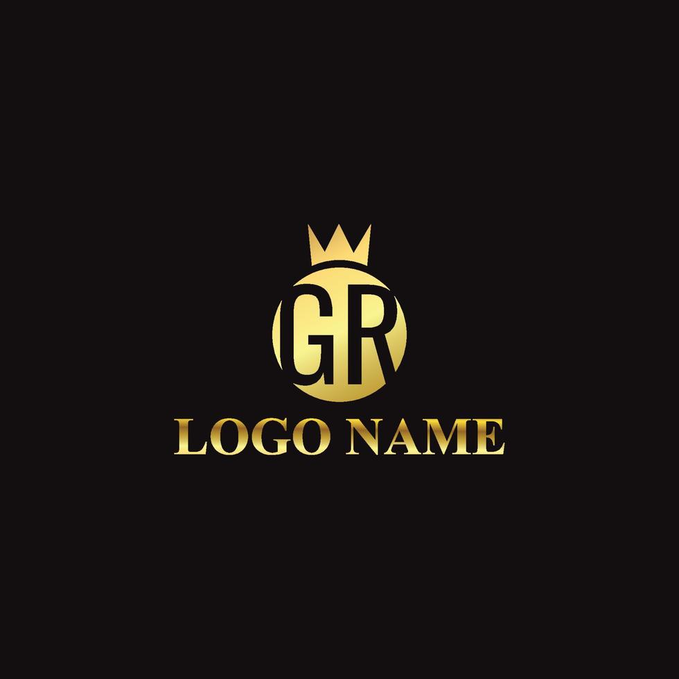 Vector abstract premium royal luxury elegant letter GR logo design