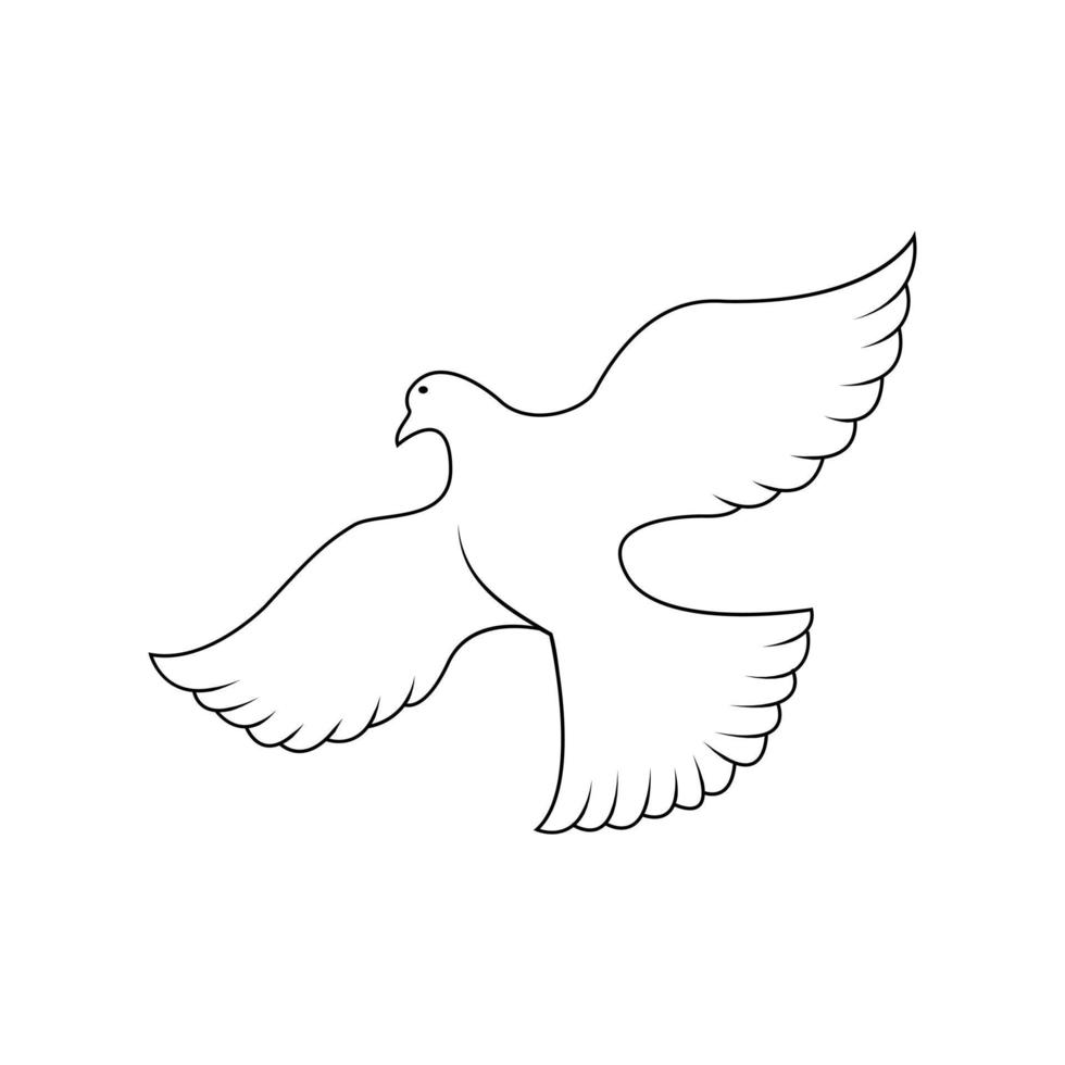 Flying Peace Dove Symbol Illustration Design vector