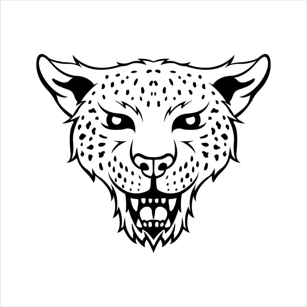 leopardo cabeza símbolo ilustración diseño vector