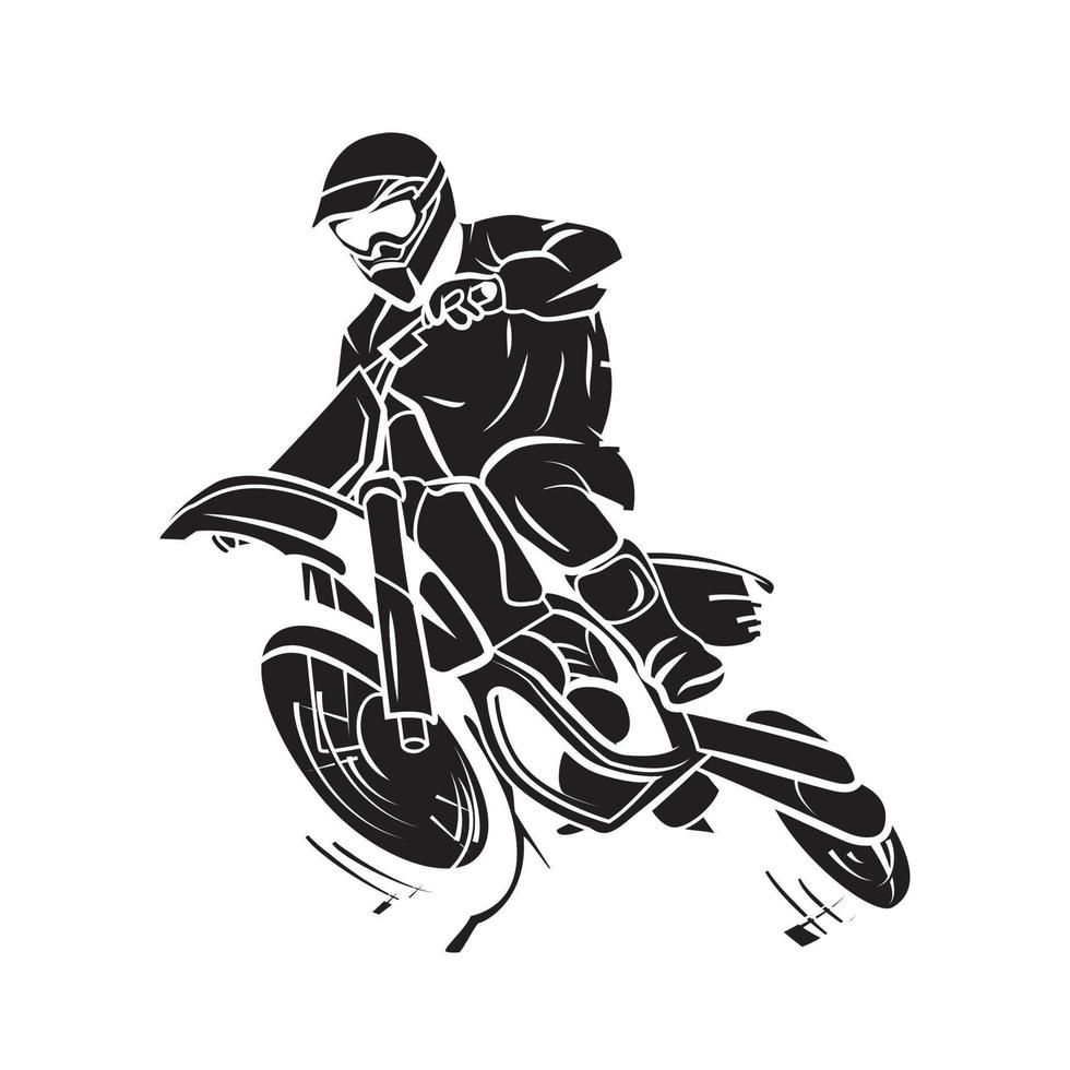 moto sendero negro vector ilustración
