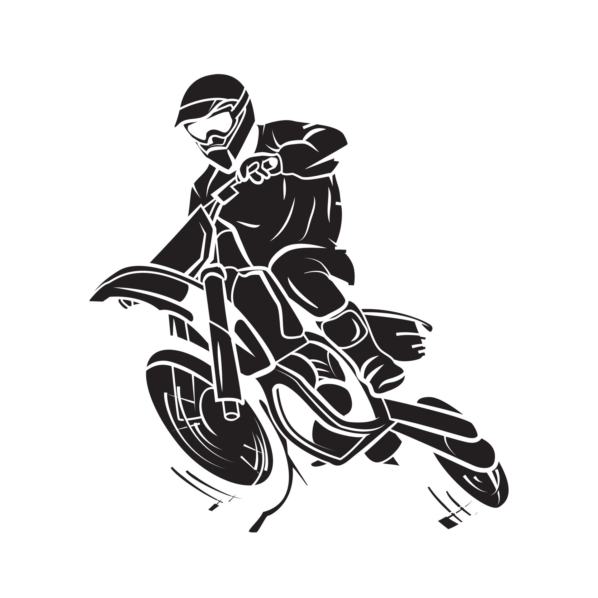 Moto Trail Illustration Black and White 15547732 Vector Art at