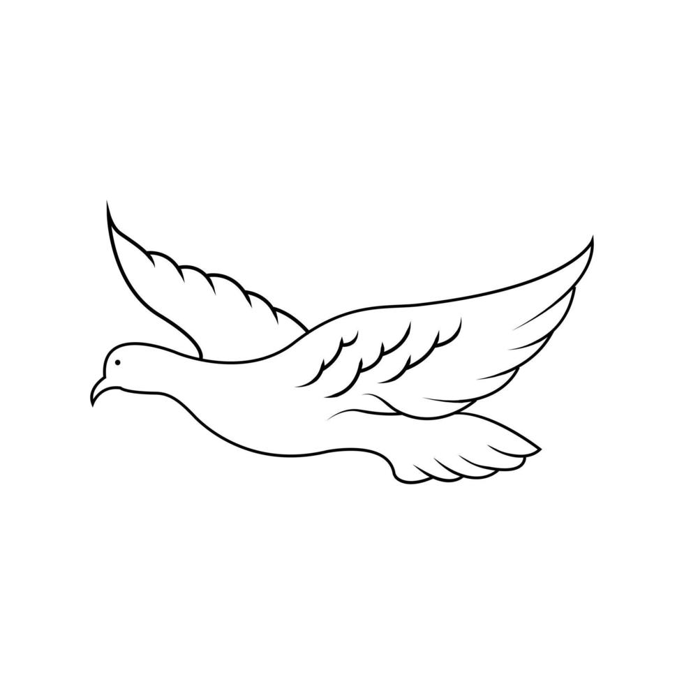 Flying Peace Dove Symbol Illustration Design vector